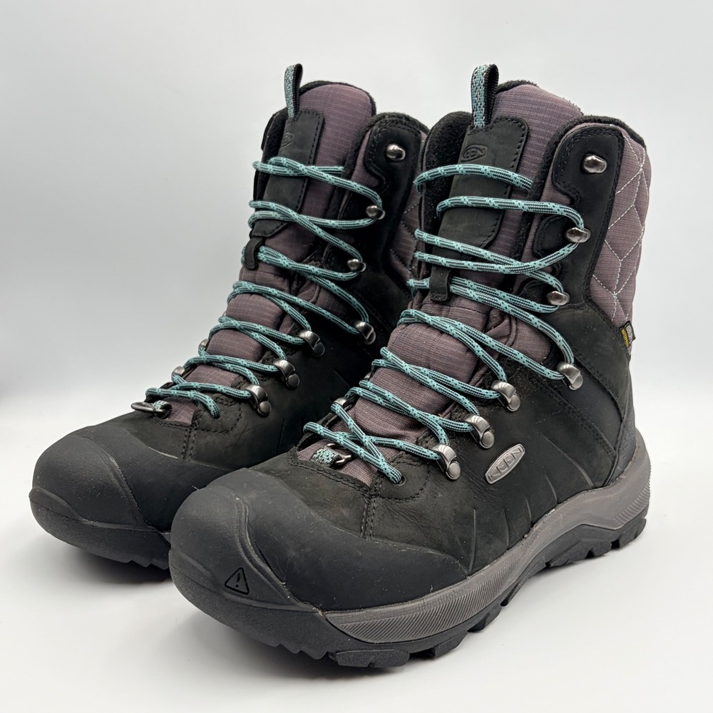 KEEN‎ Revel IV High Polar Waterproof Winter Boots Womens 8 Black Gray EUC